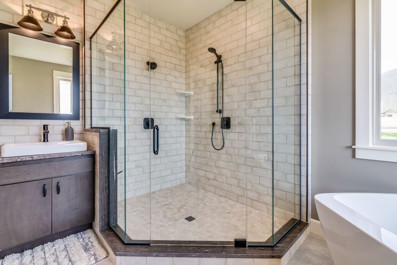 Open Shower with Glass Partition